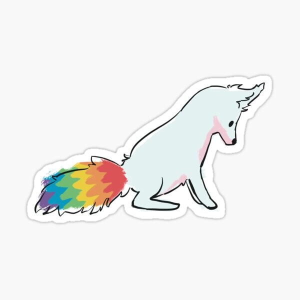 renard arc-en-ciel | drapeau de fierté subtile | Sticker