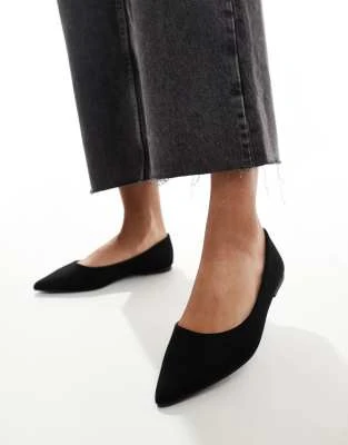 ASOS DESIGN - Lucky - Ballerines à bout pointu - Noir