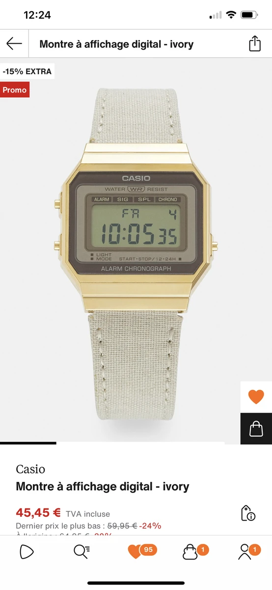 Casio montre à Affichage digital ivory