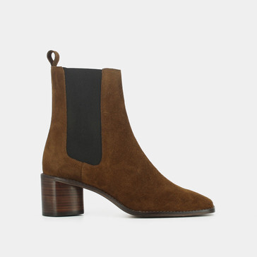 Bottines à talon , en croute cognac JONAK