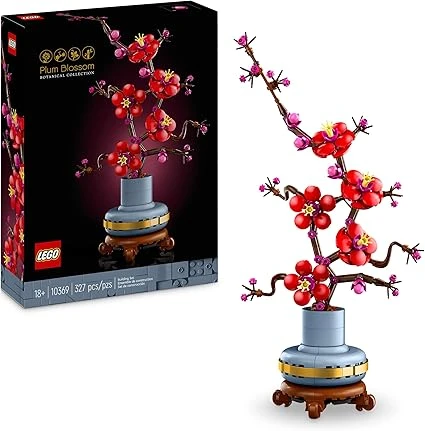 LEGO Botanicals Les Fleurs de Prunier - Plante Artificielle à Offrir - Set de Construction pour Adulte - Décoration intérieure à Exposer - Activité relaxante pour Femme et Homme 10369