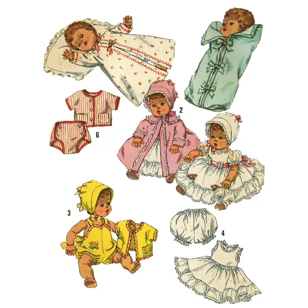 PDF - Patron de couture des années 1950 : Vêtements de poupée, Betsy Wetsy et Tiny Tears - Hauteur 11,5" (29,2 cm) - Imprimez instantanément à la maison