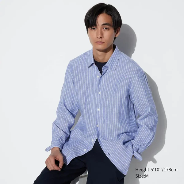 Chemise 100% Lin Premium à Rayures | UNIQLO FR