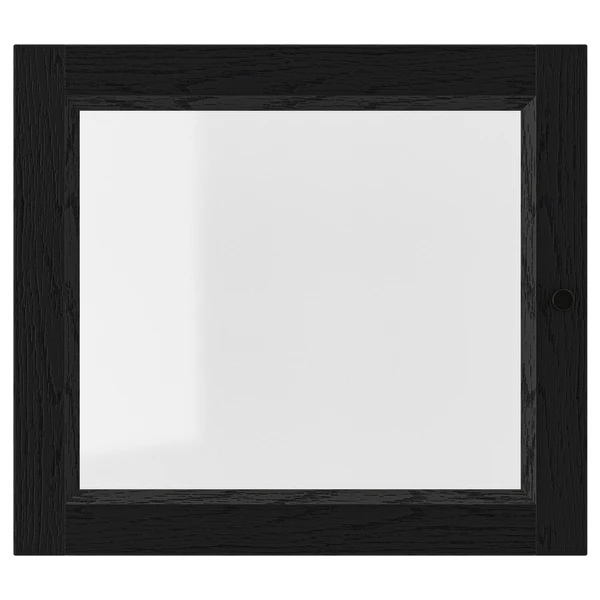 OXBERG Porte vitrée - noir motif chêne 40x35 cm