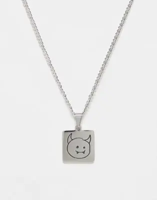 Reclaimed Vintage - Collier unisexe avec pendentif diable en acier inoxydable | Votre wishlist sur Listy