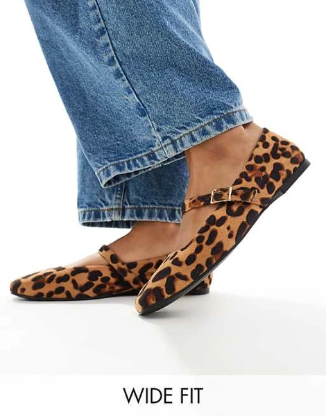 ASOS DESIGN Wide Fit - Lottie - Ballerines 39 à motif léopard