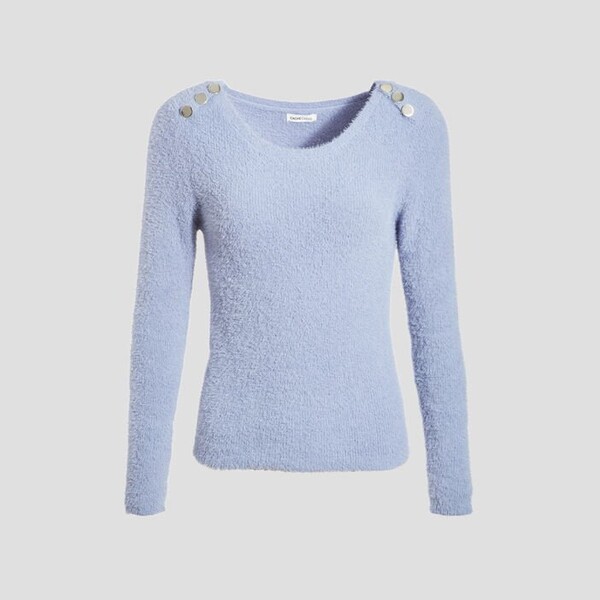 Pull avec boutons bleu clair femme | Cache Cache
