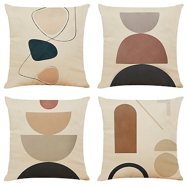 housse de coussin 4 pièces doux décoratif carré taie d'oreiller taie d'oreiller taie d'oreiller pour canapé chambre qualité supérieure lavable en mach