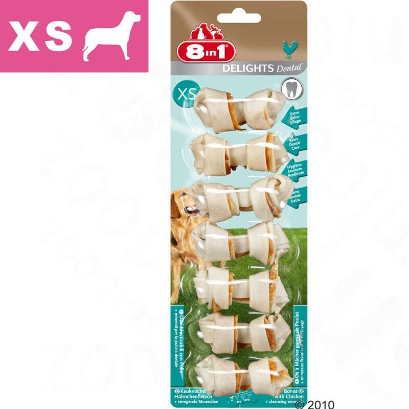 Os fourrés bucco-dentaires 8in1 Dental Delights, poulet XS