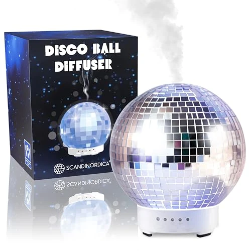 Disco Ball Diffuser Rotatif - Diffuseur d'huiles essentielles en aromathérapie pour la Maison, Le Bureau, Mignonne décoration à Boule Disco | Diffuseur 100 ML