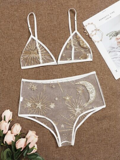 Ensemble de lingerie en tulle