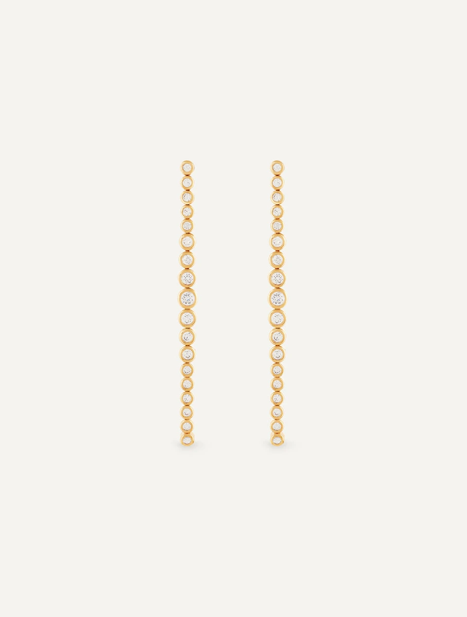 BOUCLES D'OREILLES LONG DROP COULEUR DORÉ 