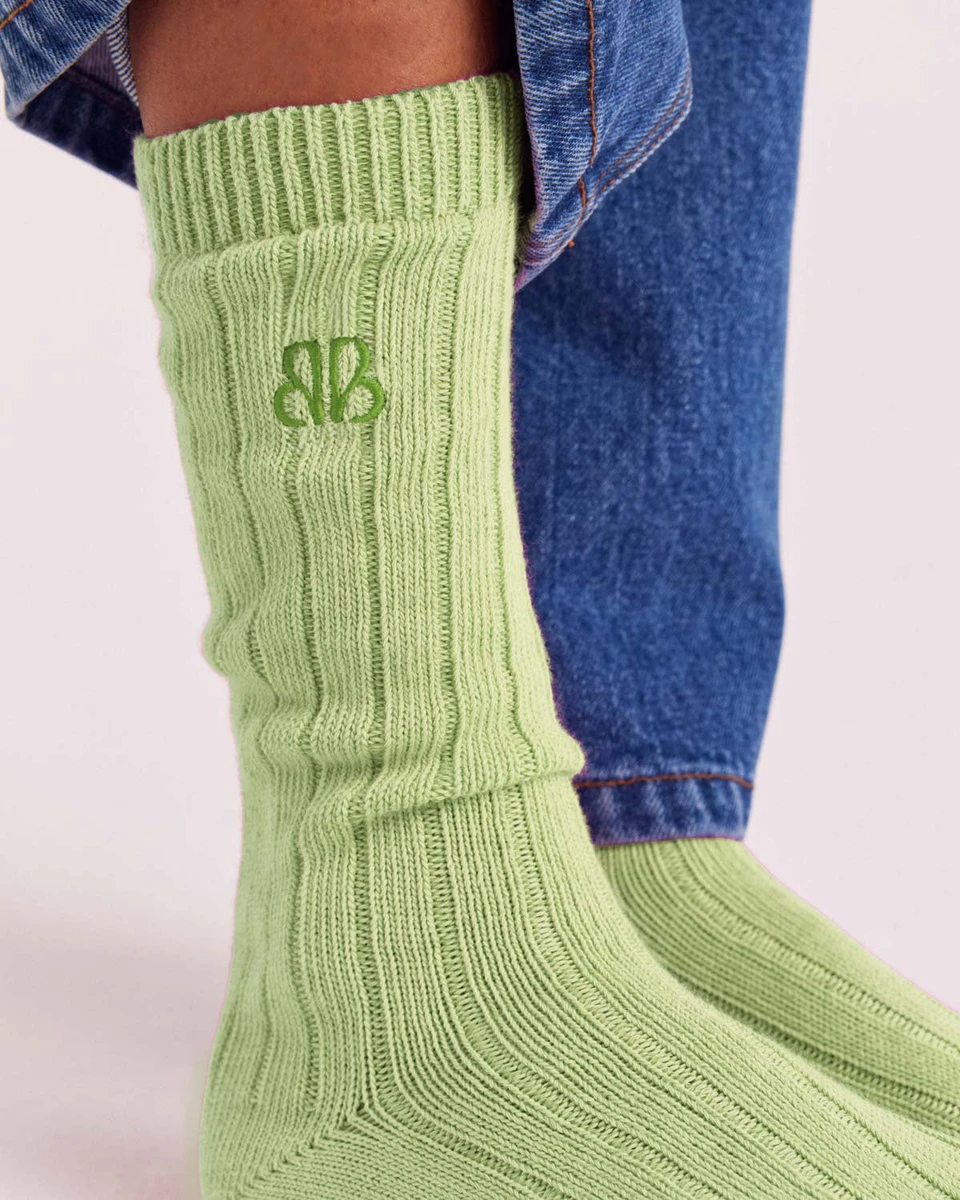 Chaussettes Felice vert sauge
