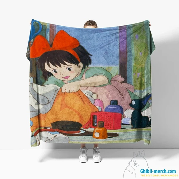 Kiki Blanket Ghibli Fleece Muticolors For Sale (8 Colors) | Ghibli Merch Store