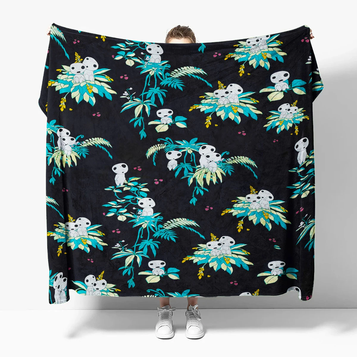 Princess Mononoke Kodama Pattern Blanket| Ghibli Merch Store