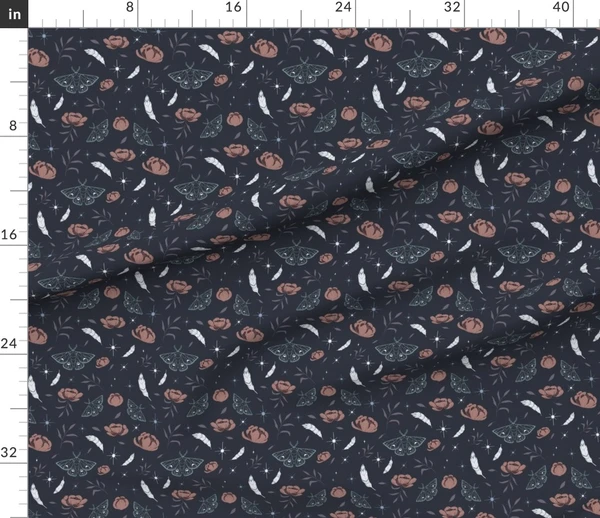 Fabric in Night Dreams Dusk Navy Indigo and Rose Palette