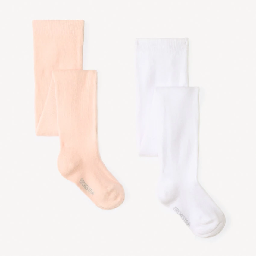 Lot de 2 paires de collants épais pour bébé fille | Orchestra