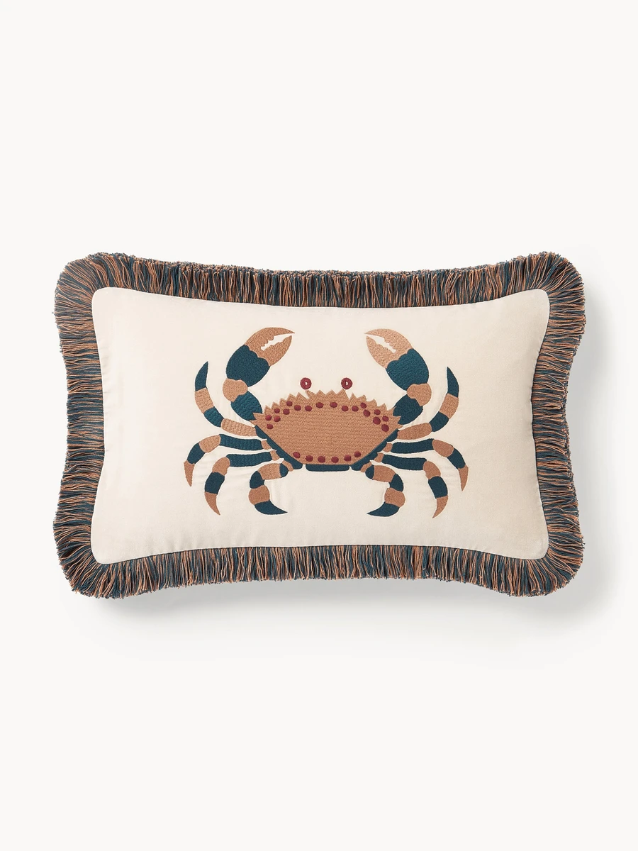 Housse de coussin avec franges Triton