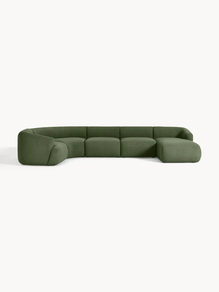 Canapé lounge modulable en bouclette Sofia