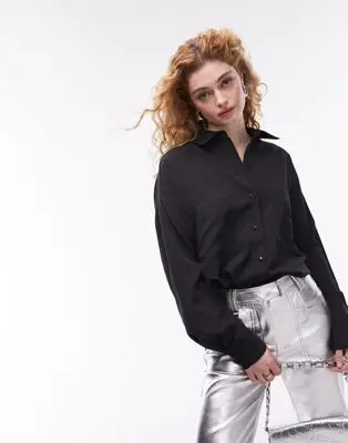 Topshop - Chemise décontractée - Noir