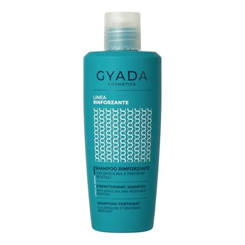 GYADA COSMETICS, Shampooing fortifiant à la spiruline, pour cheveux cassants et clairsemés, à l’action restructurante, stimule la repousse des cheveux, à l’avoine et au ginseng, 250 ml