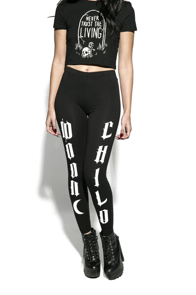 "Moon child" Black Leggings
