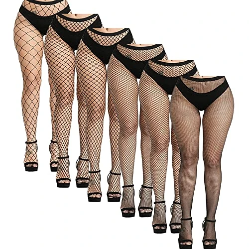 6 Paires Femme Collants Bas Résille