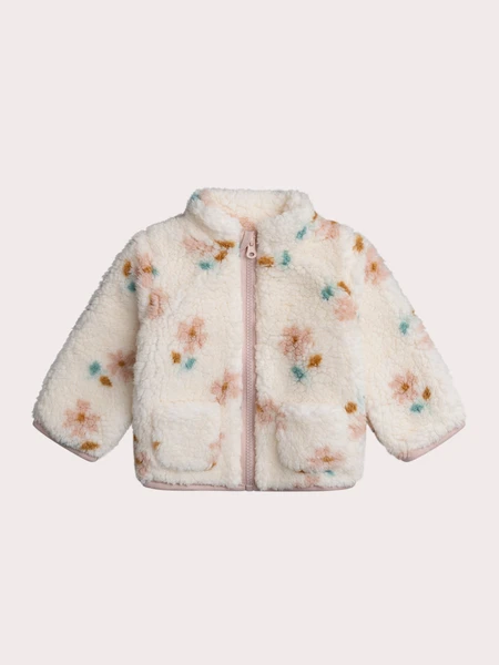 Veste en fausse fourrure à fleurs pour bébé fille