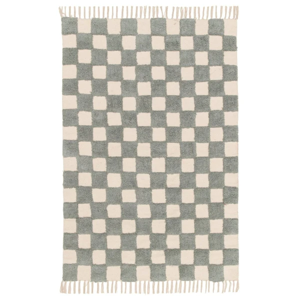 Tapis enfant à carreaux 100% coton MAEL