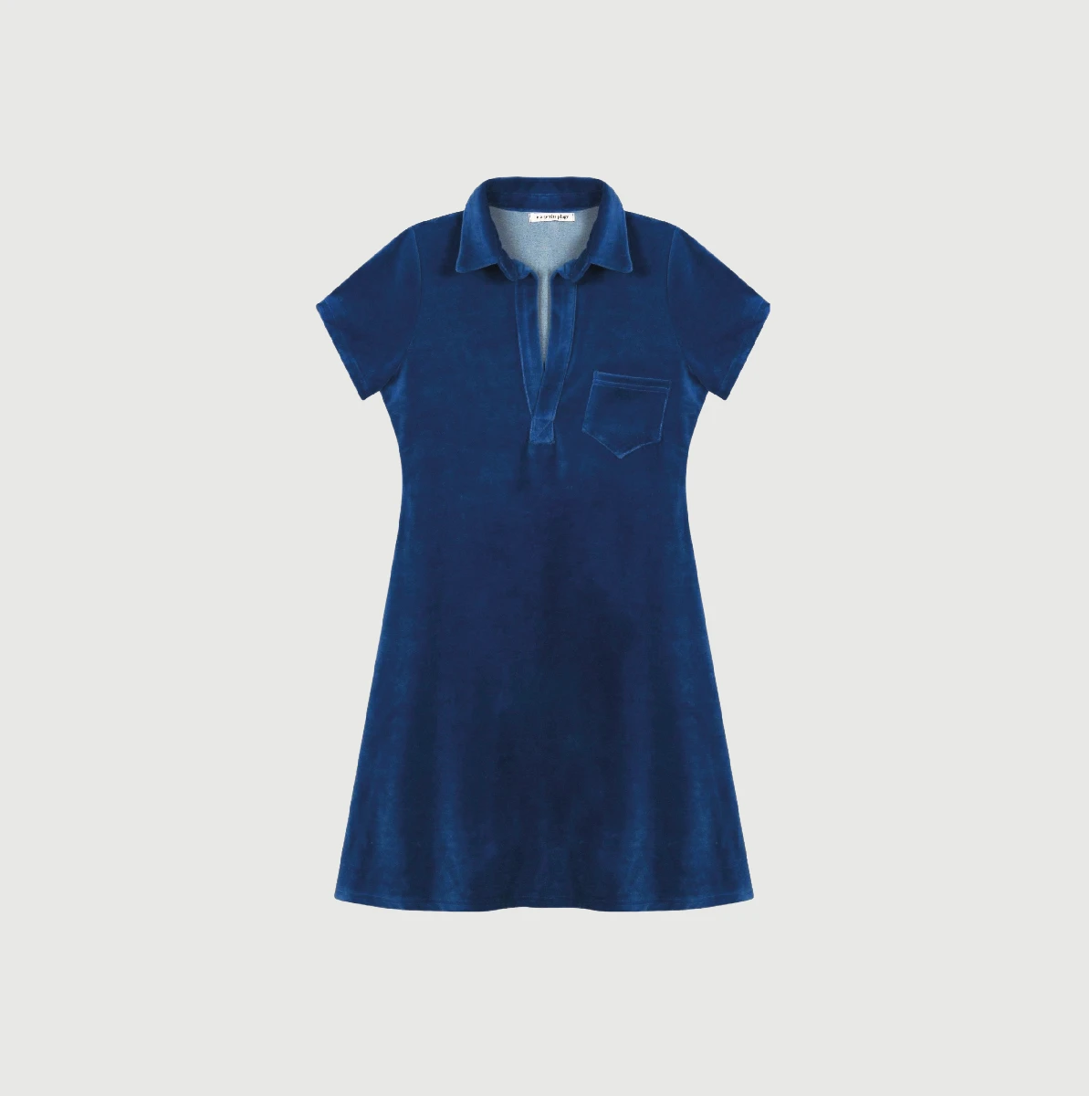 Robe Polo Velours Eponge Bleu Nuit — Ma Petite Plage