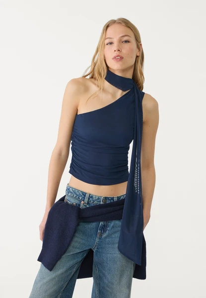 ASYMMETRIC - Blouse - mottled dark blue