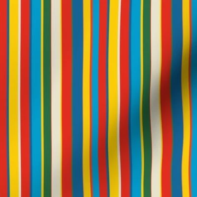 Bright Carnival Stripes - Vertical Fabric | Spoonflower