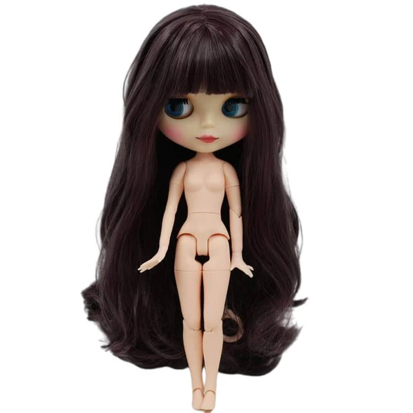 Neo Blythe Doll with Brown Hair, White Skin, Matte Cute Face & Custom Jointed Body | This Is Blythe Official Store