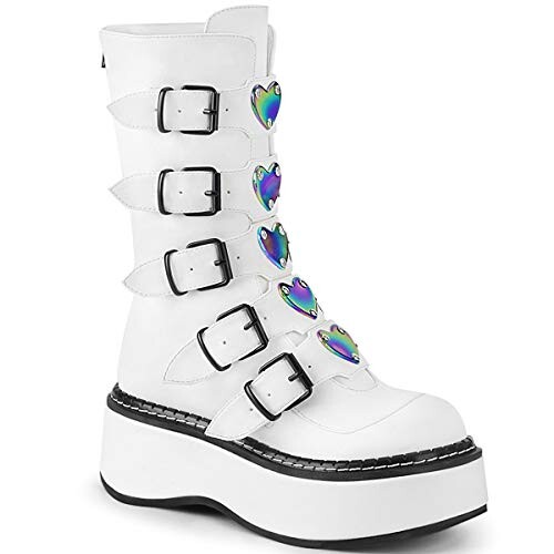Demonia EMILY-330 Wht Vegan Leather UK 4 (EU 37)
