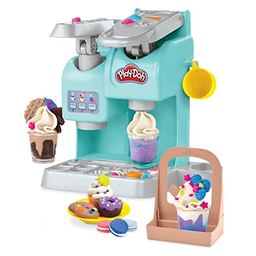 Play-Doh Kitchen Creations Mon Super café, 20 Accessoires et 8 Pots de pâte à Modeler, Jouet culinaire