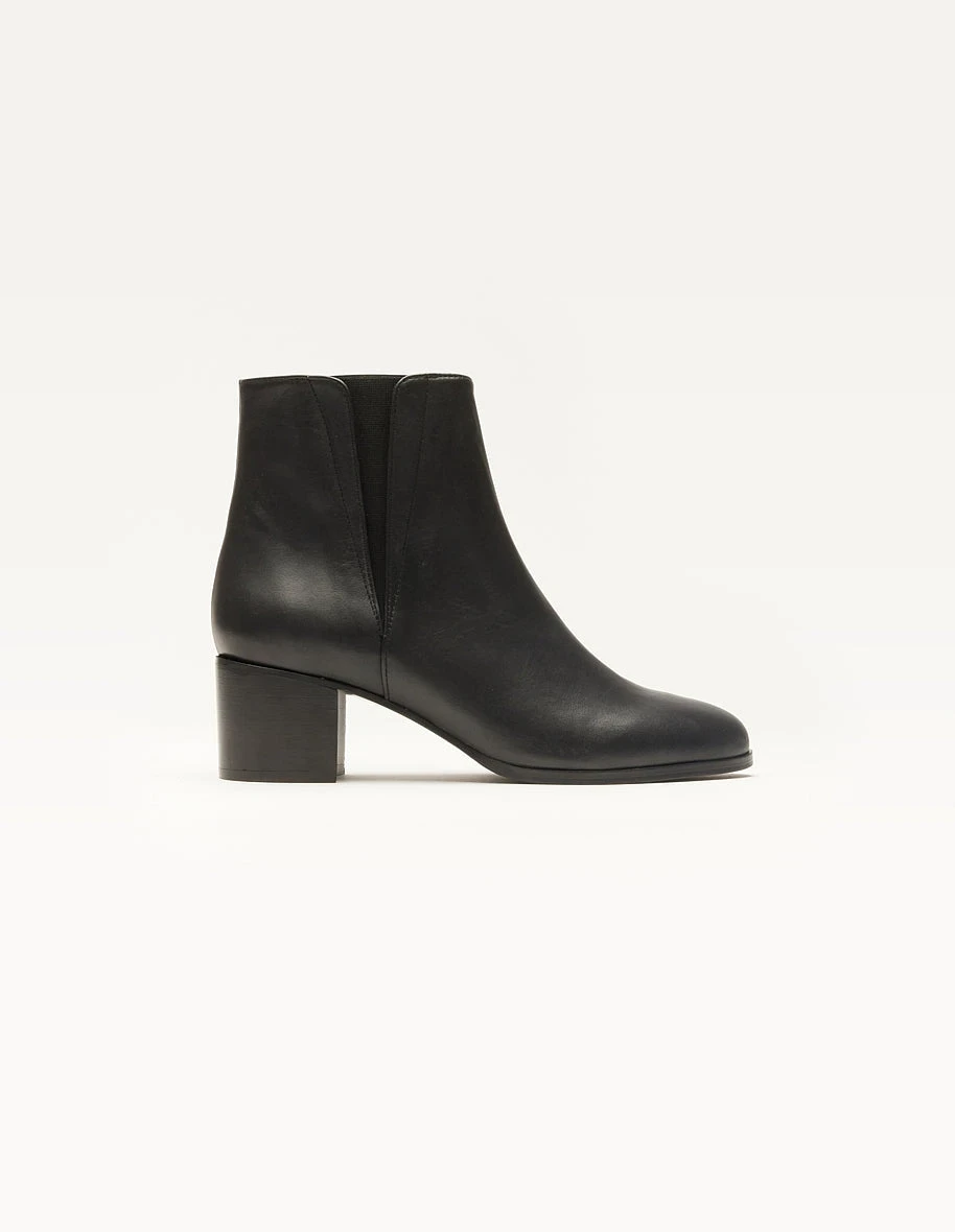 Bottines en cuir certifié | noir "jeanne m - cuir noir" Odaje