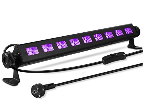 Lampe UV LED Noir Barre, ECHTPower Lumière Bar Blacklight 9 LEDs 27W avec 1.3M Câble Projecteur Lampe Ultra-Violet Éclairage de Scène Puissant pour Affiches Maquillage Peinture Corporelle
