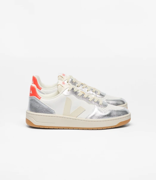 V-10 LEATHER WHITE PIERRE SILVER