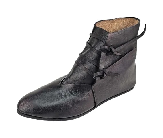 Chaussure Medieval Homme Rétro Boots Homme Chaussures Plates en Cuir
