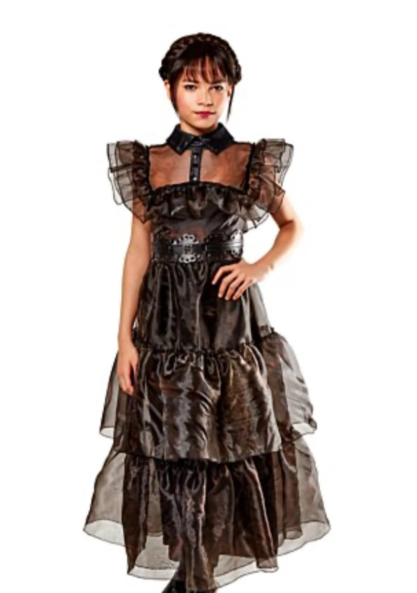 Robe de bal luxe Mercredi Addams 11-13 ans