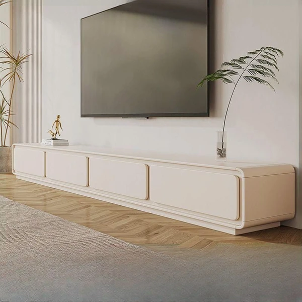 Meuble TV rectangulaire en bois massif et composite pour salon, 160 cm L x 30 cm l x 30 cm H