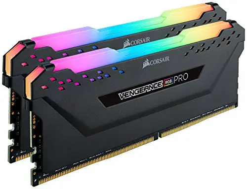 Corsair Vengeance RGB PRO - Kit de Mémorie Enthousiaste (16Go (2x8Go), DDR4, 2666MHz, C16, XMP 2.0) Eclairage LED RGB dynamique - Noir