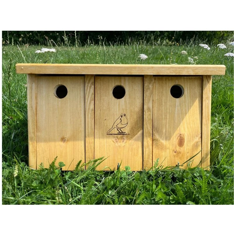 Nichoir à moineaux LRBPO - Triple - Bois