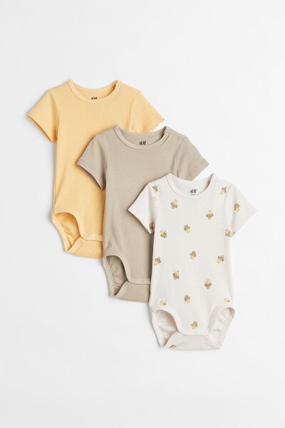 Lot de 3 bodies - Jaune/bourdons - ENFANT | H&M BE