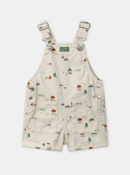 Salopette écrue imprimée Bébé Garçon