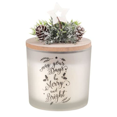 Bougie de Noël parfumée en verre avec couvercle | Maisons du Monde