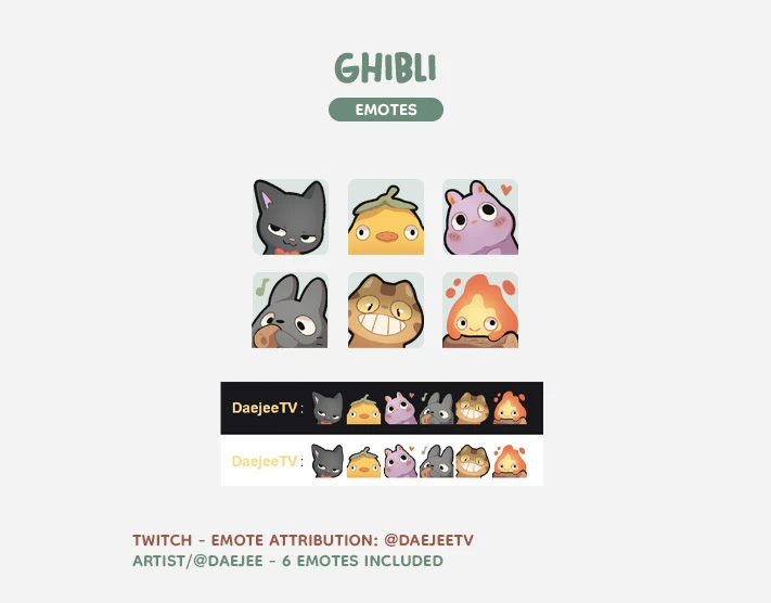 🔥🌿 GHIBLI PACK | x6 emotes - Daejee's Ko-fi Shop