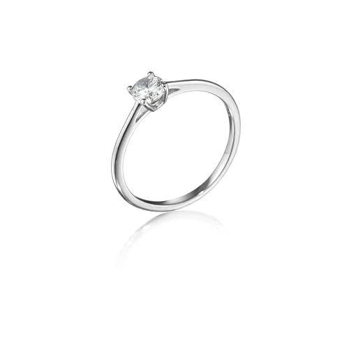 inSCINTILLE Bague Fiançailles Solitaire Femme Silber 925 Zircone Cubique avec Boîte Cadeau (Silber, 14)