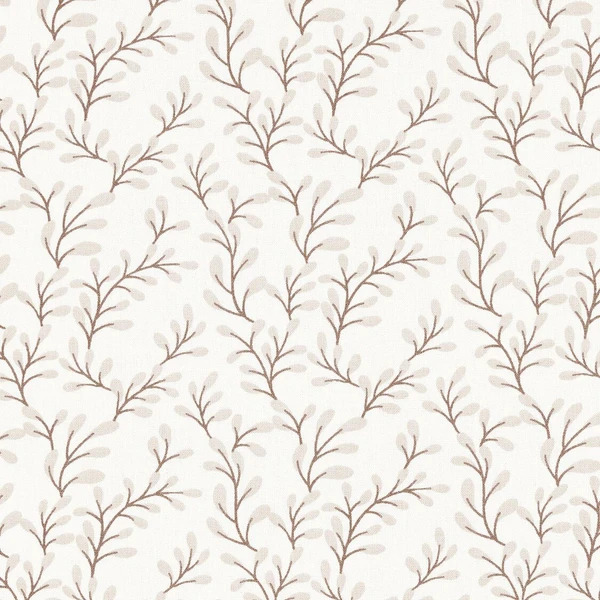 Popeline coton Branches de feuilles – blanc/anémone - Idéal pour Décoration pour enfants