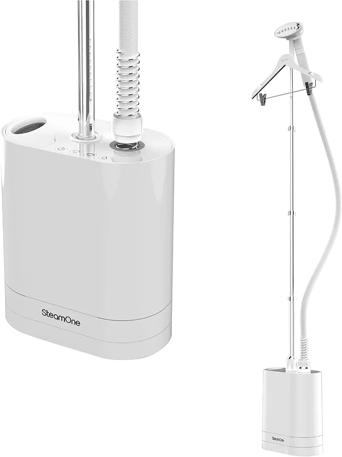 STEAMONE - Steamer Defroisseur Vapeur en Continue 1900W 40g/min - 1.2L Facile et Puissant - Cable 2.2m - Autonomie 60min - Élimine 99,99% d'Impuretés - Prêt en 30s - 2 Niveaux de Puissance EUH2020W